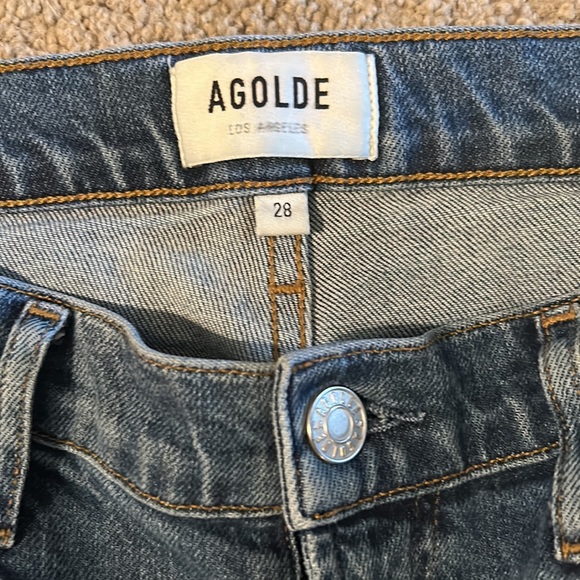 Agolde Womens Toni A133C-3002 Blue Mid Wash Denim Straight Leg Jeans Size 28 - Picture 2 of 5